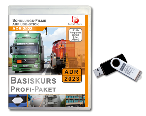Basiskurs Film-Paket 8.2 ADR 2023 Gefahrgut-Filme 1-8 USB
